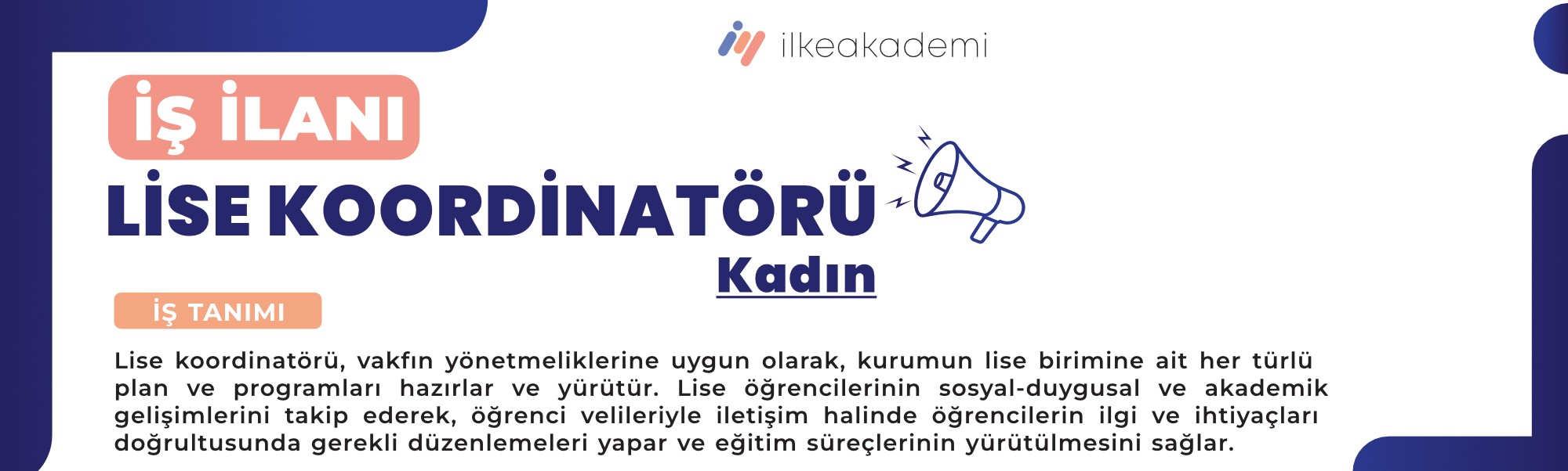LİSE KOORDİNATÖRÜ ARIYORUZ